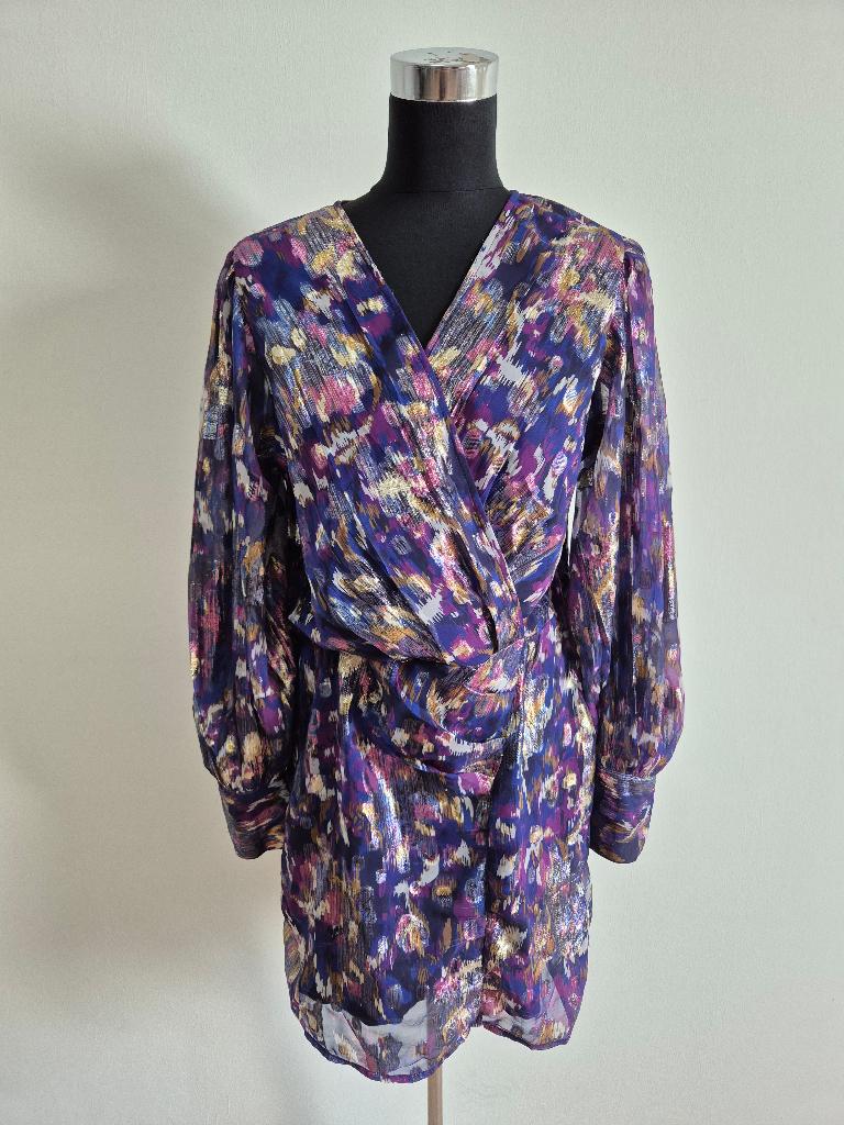 J524 - Feestelijke paarse Promod jurk maat 44 (1), Kleding | Dames, Paars, Maat 42/44 (L), Ophalen of Verzenden, Zo goed als nieuw