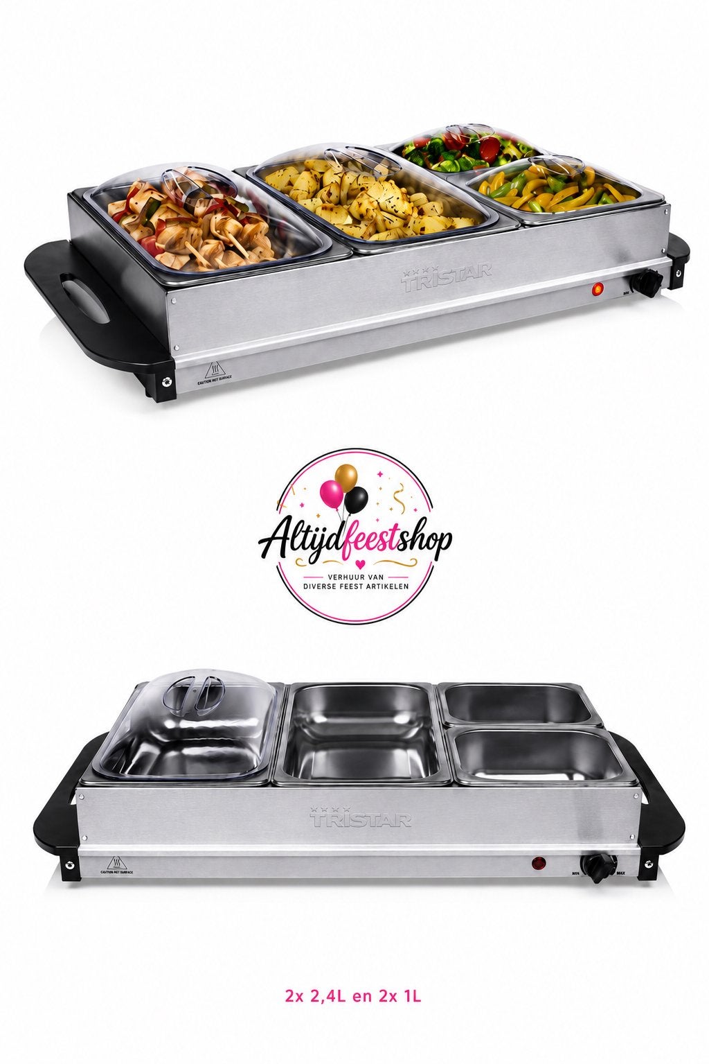 Electrische chafing dish te huur warmhoudbakken, Hobby en Vrije tijd, Feestartikelen | Verhuur, Ophalen, Zo goed als nieuw, Overige