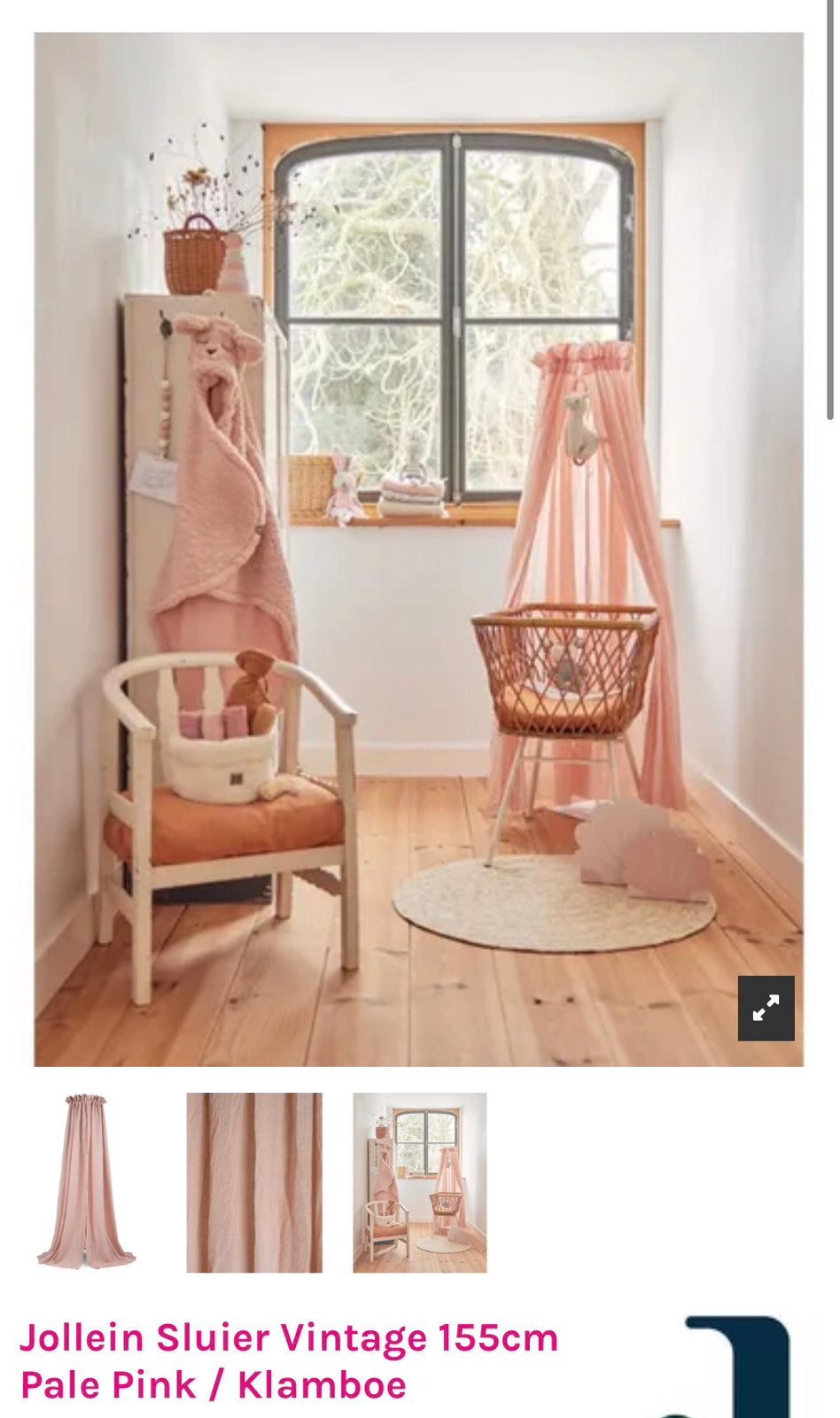 Hemeltje sluier wieg Jollein Pale Pink, Ophalen of Verzenden, Zo goed als nieuw, Klamboe
