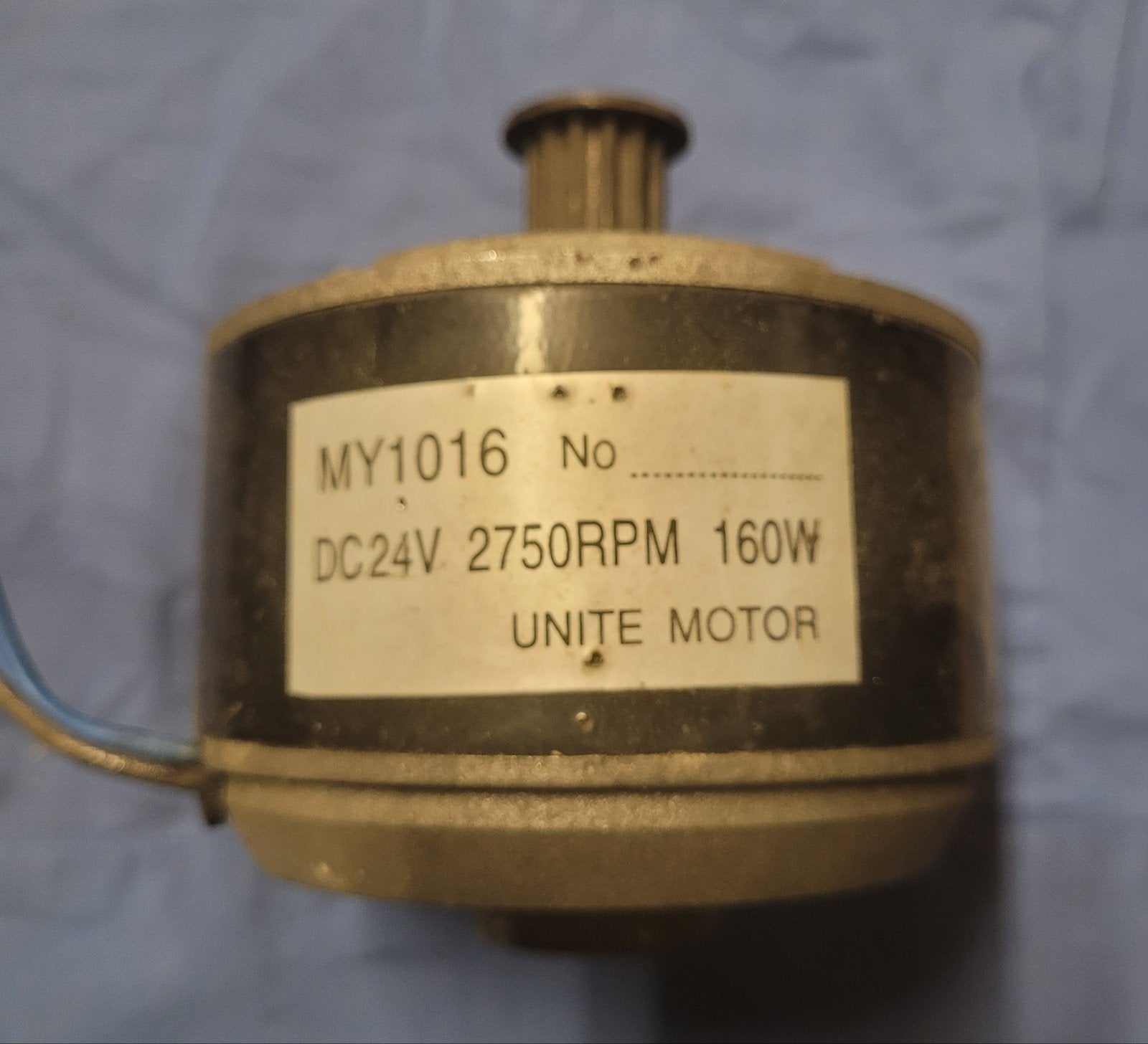 UNITE MY1016 DC 24V 160W Elektromotor 2750 RPM Gebruikt, Ophalen of Verzenden, Gebruikt, Elektromotor, 1800 rpm of meer
