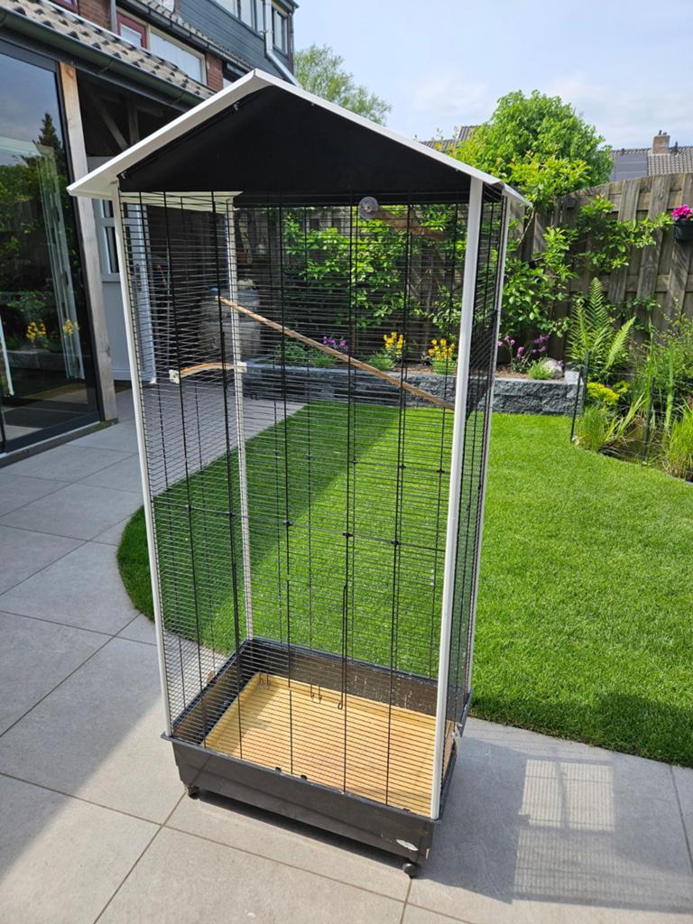 Vogelkooi op wieltjes, Ophalen of Verzenden, Metaal, Vogelkooi