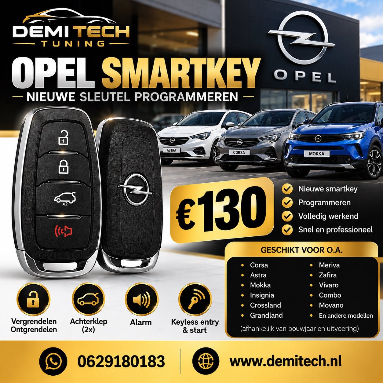 Opel Autosleutel Smartkey programmeren, Ophalen