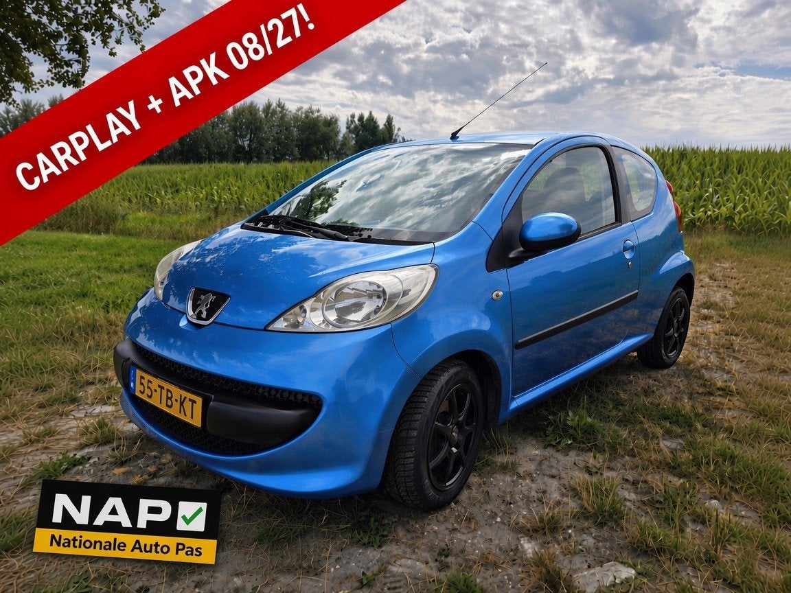 Peugeot 107 1.0 12V 3DR 2006 Blauw, Voorwielaandrijving, Stof, 765 kg, 68 pk