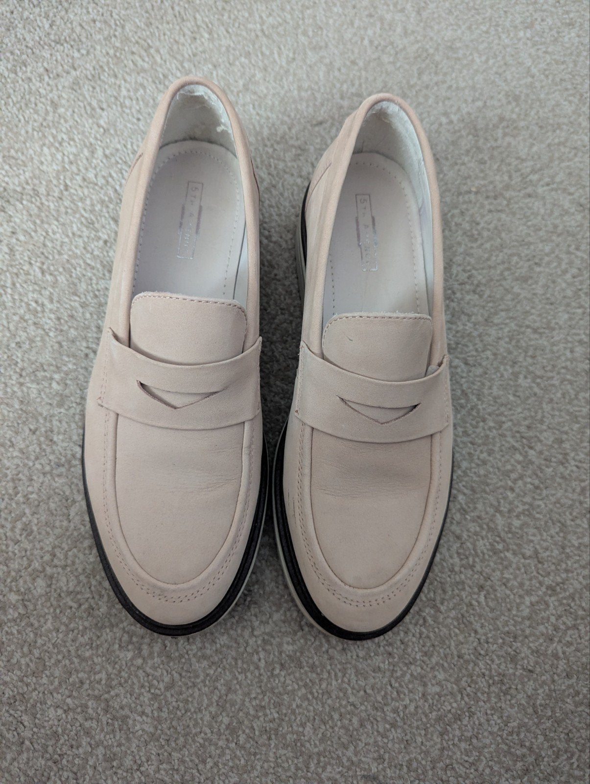 5th Avenue Chunky Loafers nubuck leer Beige/Nude Maat 38, Ophalen of Verzenden, 5th Avenue, Gedragen, Instappers