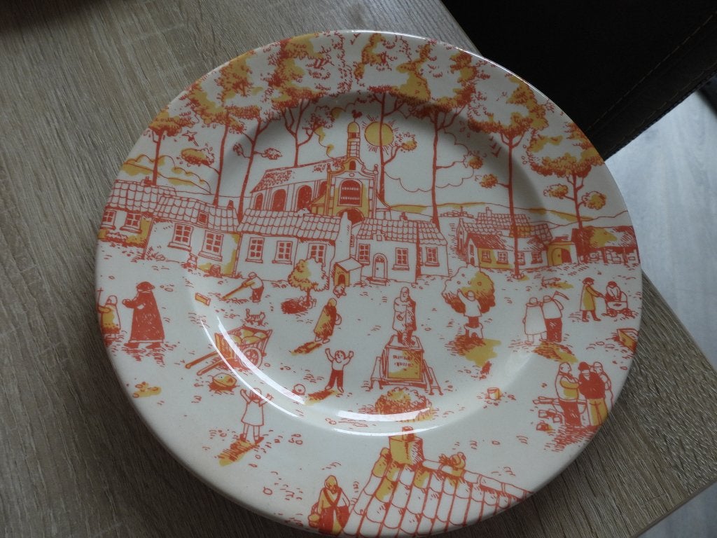 Vintage EIT Engeland bord met landelijk tafereel, Ophalen of Verzenden