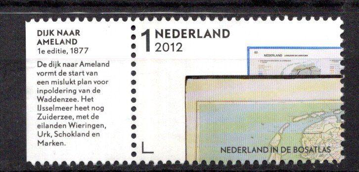 gestempelde zegel. Jaar 2012: bosatlas met tab, Ophalen of Verzenden, Na 1940, Gestempeld