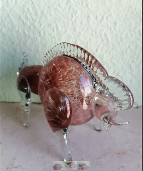 vintage glas stier - bull Italy, Ophalen, Huis en Inrichting