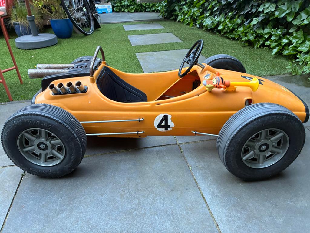 Zeldzame Giordani F1 trapauto jaren '70 - Oranje, Ophalen of Verzenden, Gebruikt