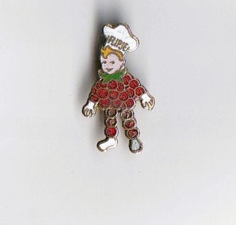 de emaille brochespeld van Flipje, Tiel, redelijke staat, Verzamelen, Ophalen of Verzenden, Gebruikt, Overige onderwerpen