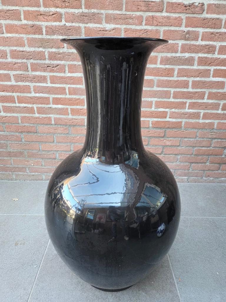 Grote zwarte glanzende vaas, 90 cm hoog, Ophalen