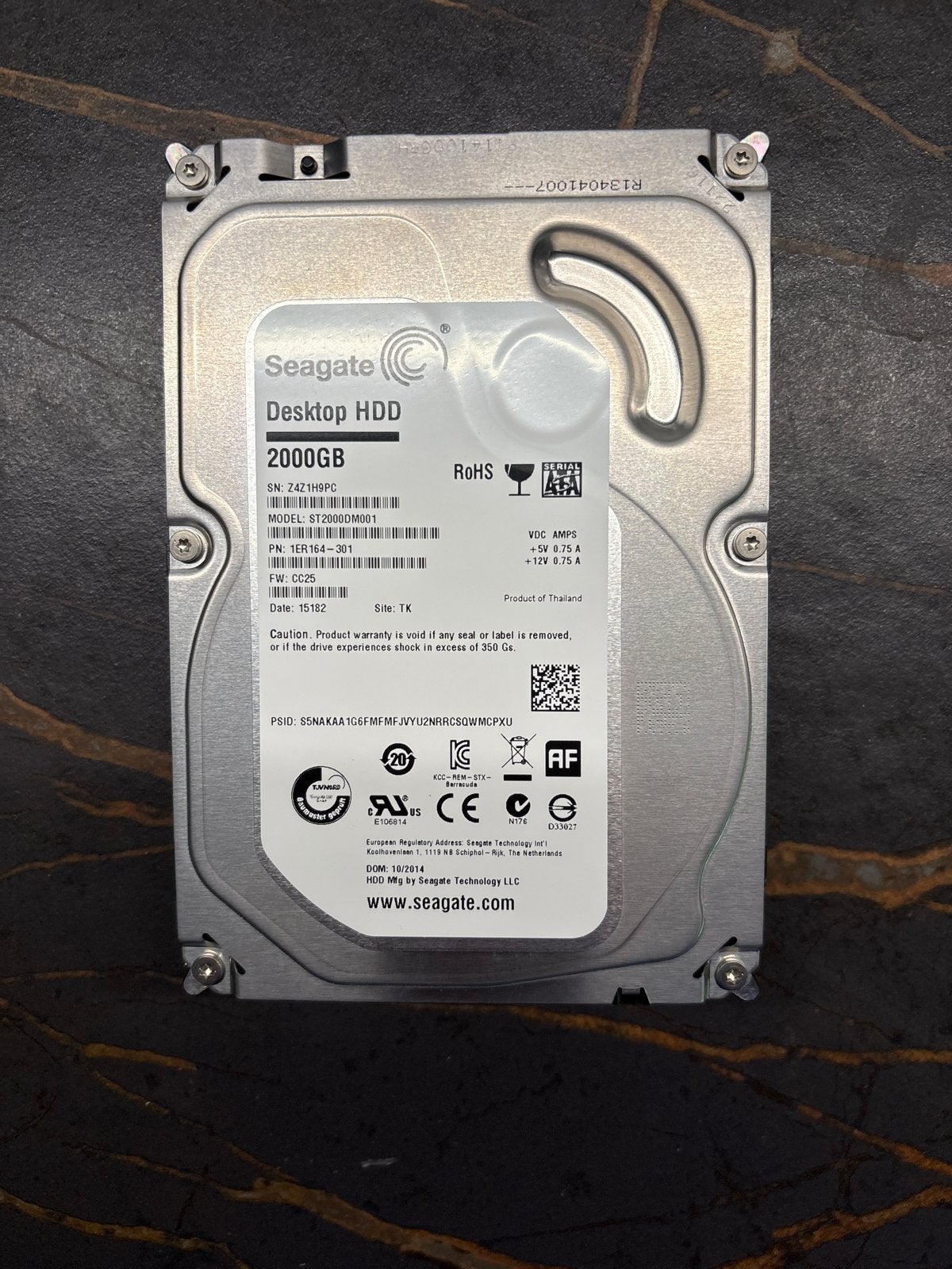 Seagate Desktop HDD 2TB - ST2000DM001, Intern, Gebruikt, Verzenden, Desktop