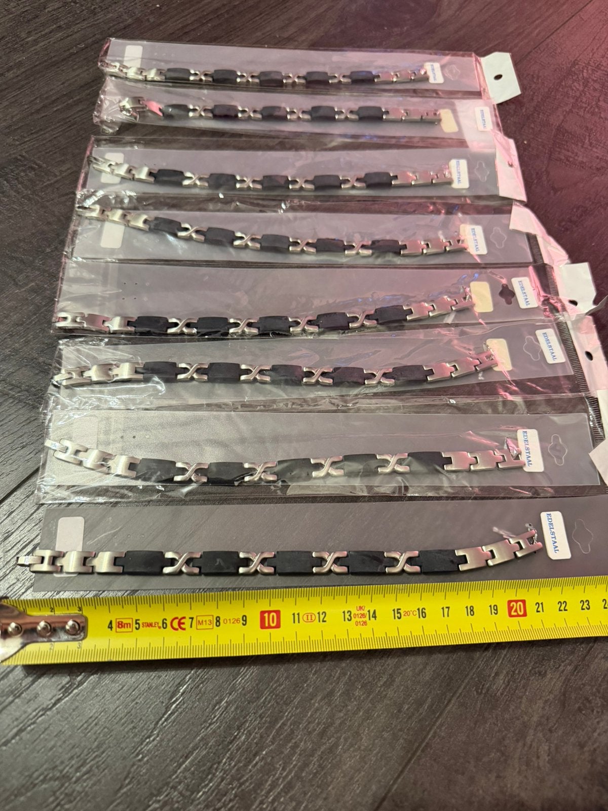 Partij 8 stuks stoere stalen armbanden 2/2, Verzenden, Nieuw, Zilver, Staal