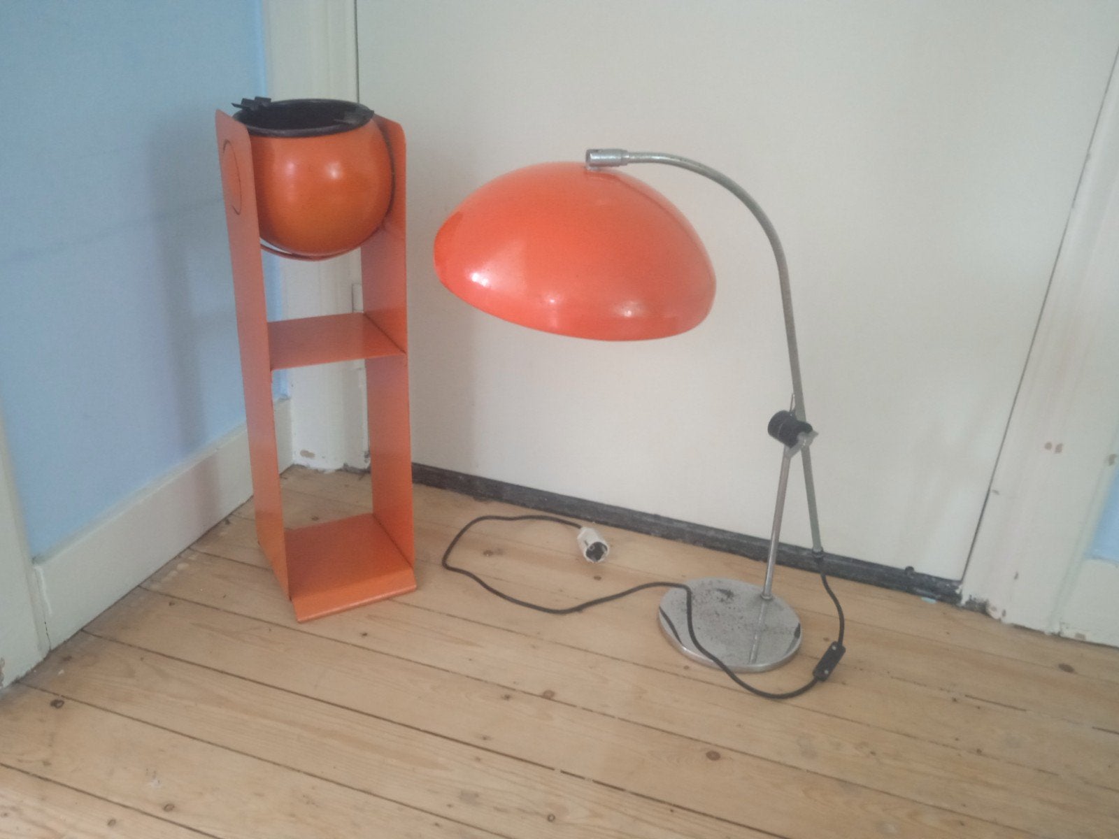 Grote oranje bureau lamp Space Age, Ophalen