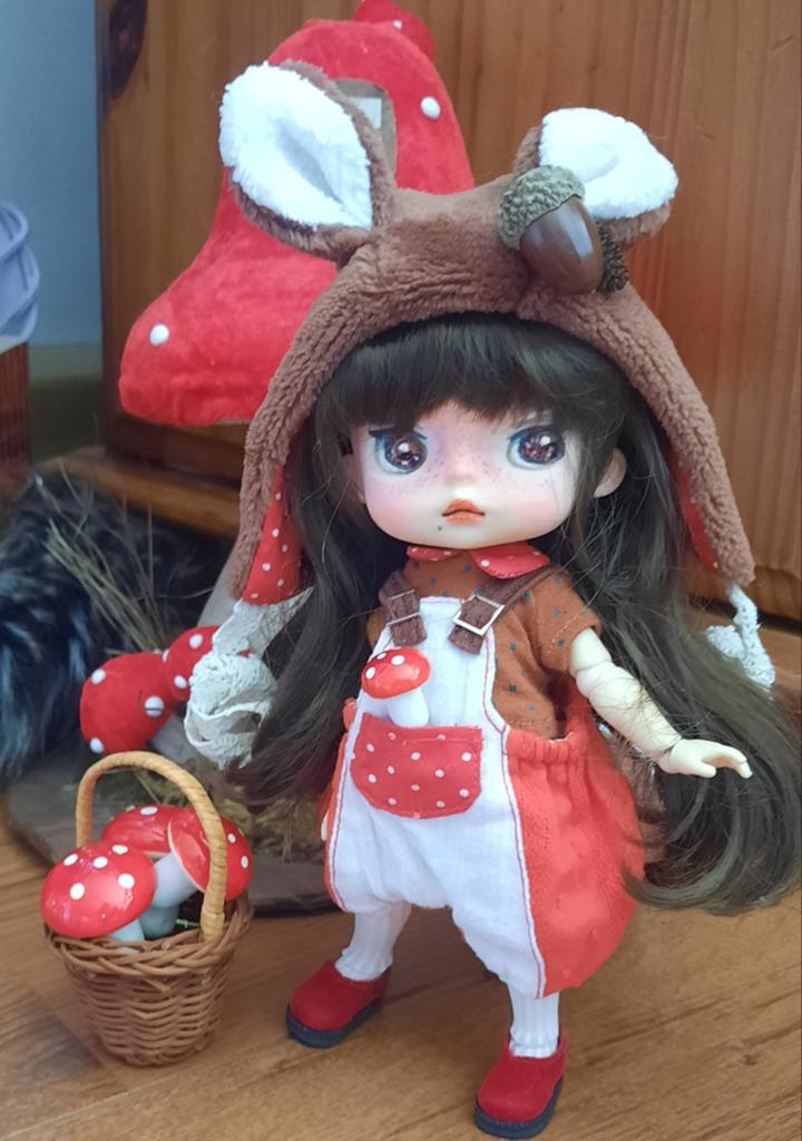 Bjd 21 cm ooak/repaind, origineel monstdoll,eekhoorn fullset, Verzamelen, Ophalen of Verzenden, Zo goed als nieuw, Pop