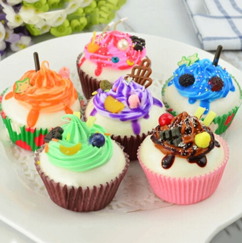 6 Kunst Cupcakes Gebak Taart Cake Nep Sier Bakkerij Cupcake, Huis en Inrichting, Woonaccessoires | Overige, Verzenden, Nieuw