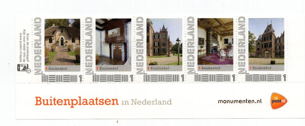 5 Persoonlĳke Postzegels Buitenplaatsen "De Keukenhof", Ophalen of Verzenden, Na 1940, Postfris