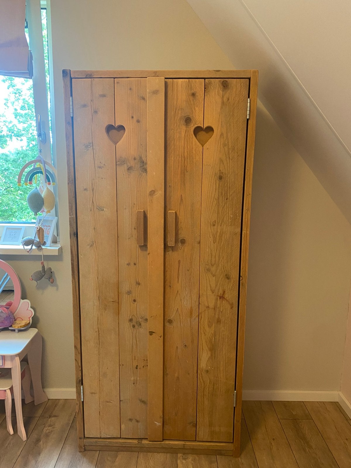 Kinderkleding kast hout, Huis en Inrichting, Kasten | Kledingkasten, Ophalen, 50 tot 100 cm, Zo goed als nieuw, 150 tot 200 cm