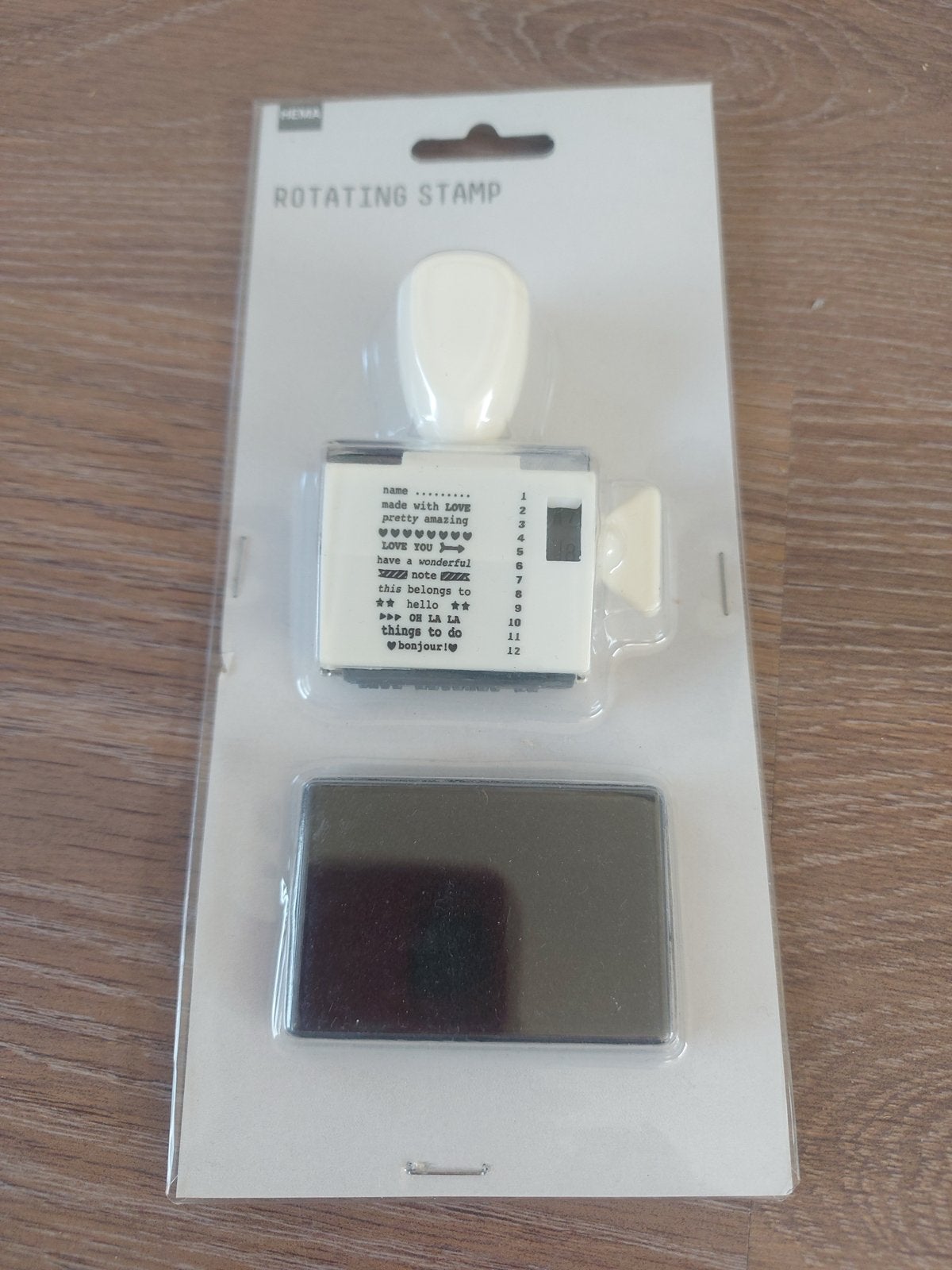Draaibare stempel met verschillende teksten, Ophalen of Verzenden, Zo goed als nieuw, Overige typen
