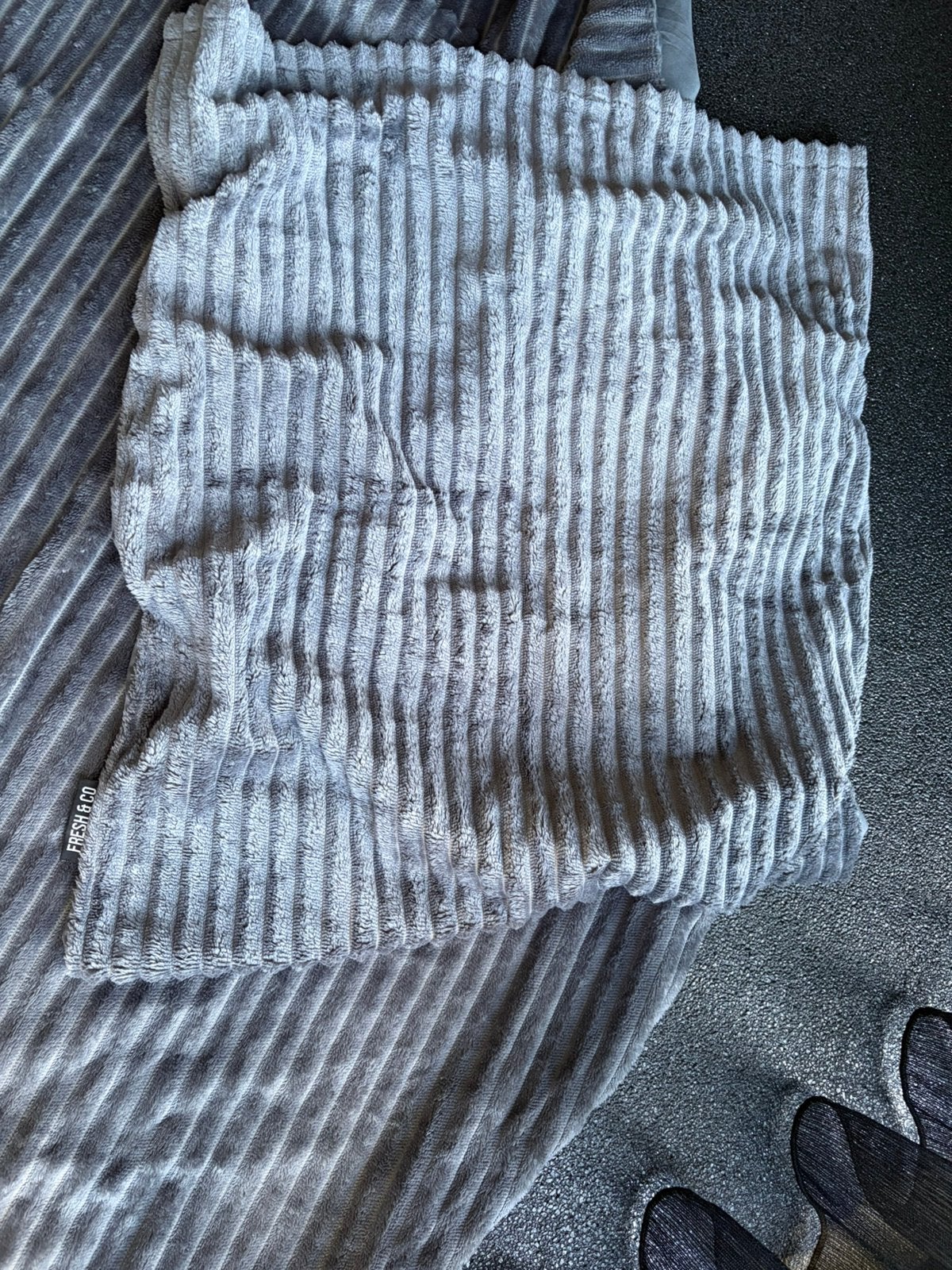 Teddy rib dekbedovertrek 140x220 grijs nieuw polyester, Inclusief kussenslopen, Eenpersoons, Dekbedovertrek, Ophalen of Verzenden