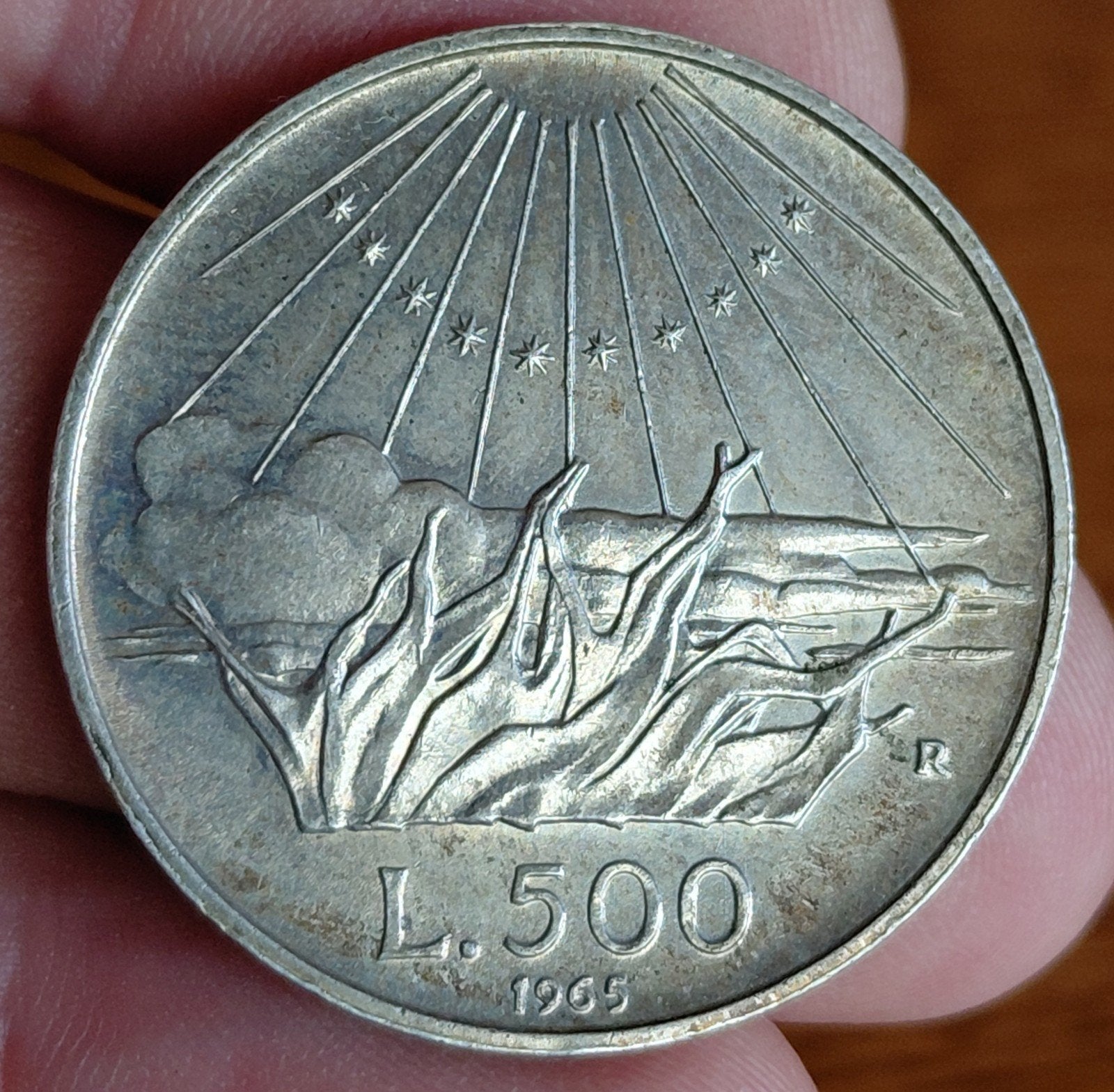 Zilveren 500 Lire munt Italië 1965 - Dante Alighieri, Verzenden, Italië, Losse munt, Zilver