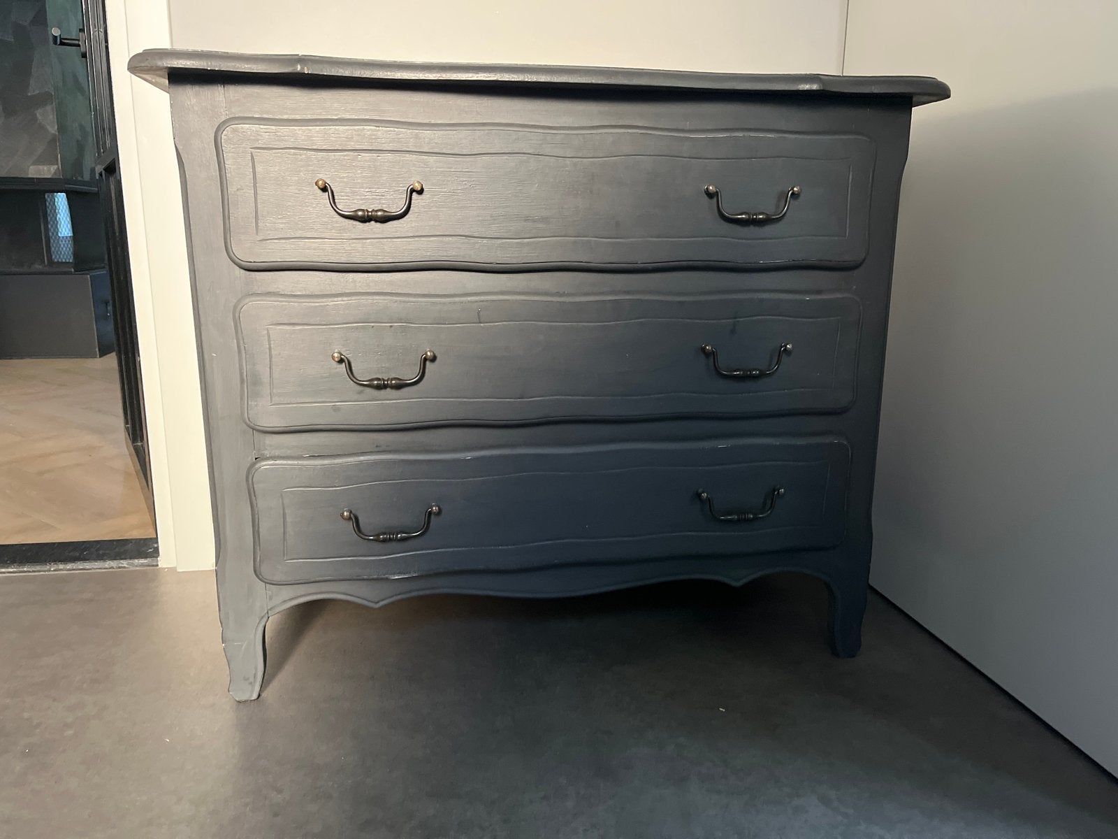 Commode kinderkamer, zwart krijtverf, 3 lades, Gebruikt, 75 tot 100 cm, Minder dan 50 cm, Commode