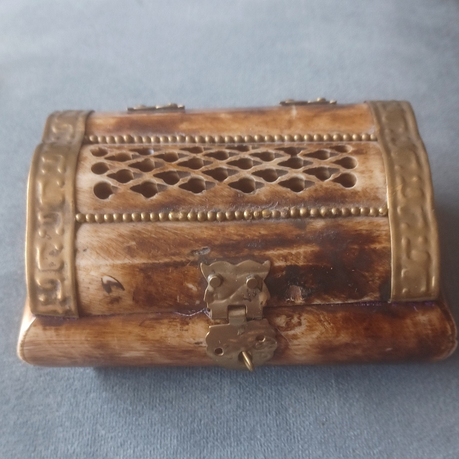 Oud juwelendoosje Kameel been sieraden box, Ophalen of Verzenden