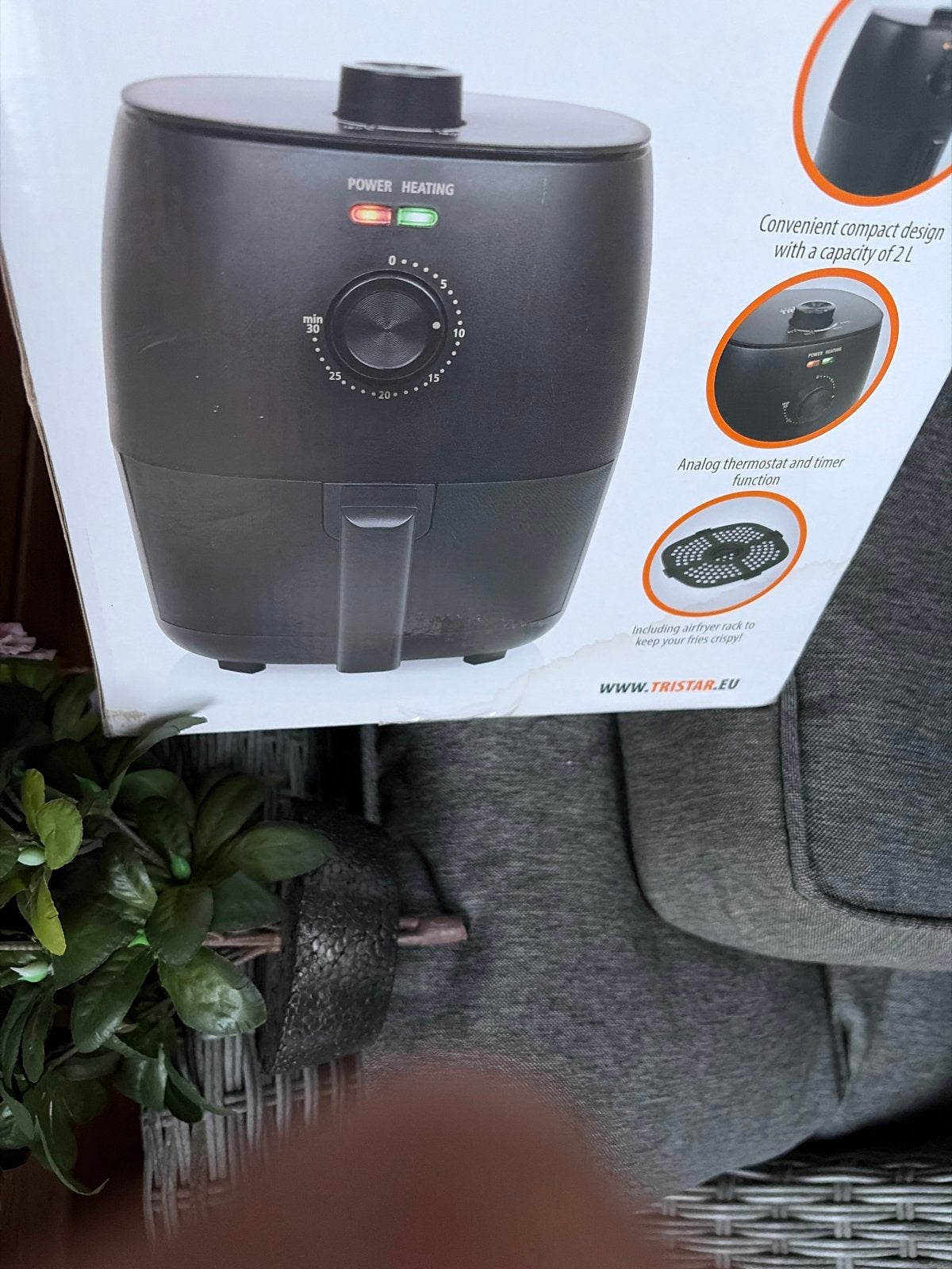 Tristar Airfryer - Compact en Efficiënt (2L), Ophalen, Nieuw, Airfryer, Minder dan 750 gram