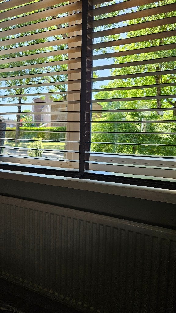 Grijze Houten jaloezie, 260 x180, Ophalen, Gebruikt, Grijs, Hout