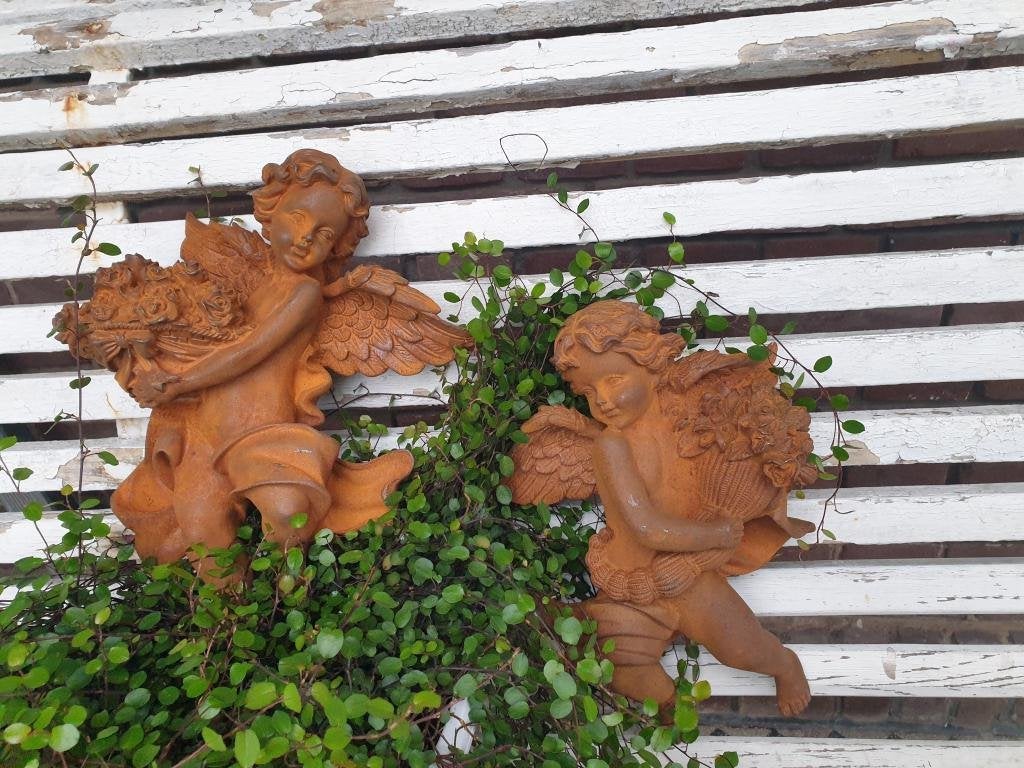 set wandengelen van gietijzer, Tuin en Terras, Tuinbeelden, Overige typen, Ophalen of Verzenden, Atw, Metaal