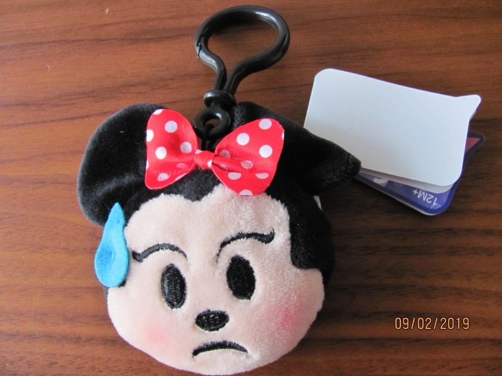 NIEUW Disney emoji BAGCLIP sleutelhanger MINNIE Mouse pluche, Ophalen of Verzenden, Overige figuren, Nieuw, Knuffel