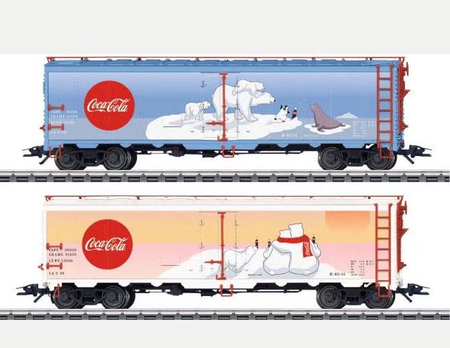 Marklin H0 45687 - Set van 2 Boxcars 'Coca Cola' in ovp, Wisselstroom, Ophalen of Verzenden, Märklin, Nieuw