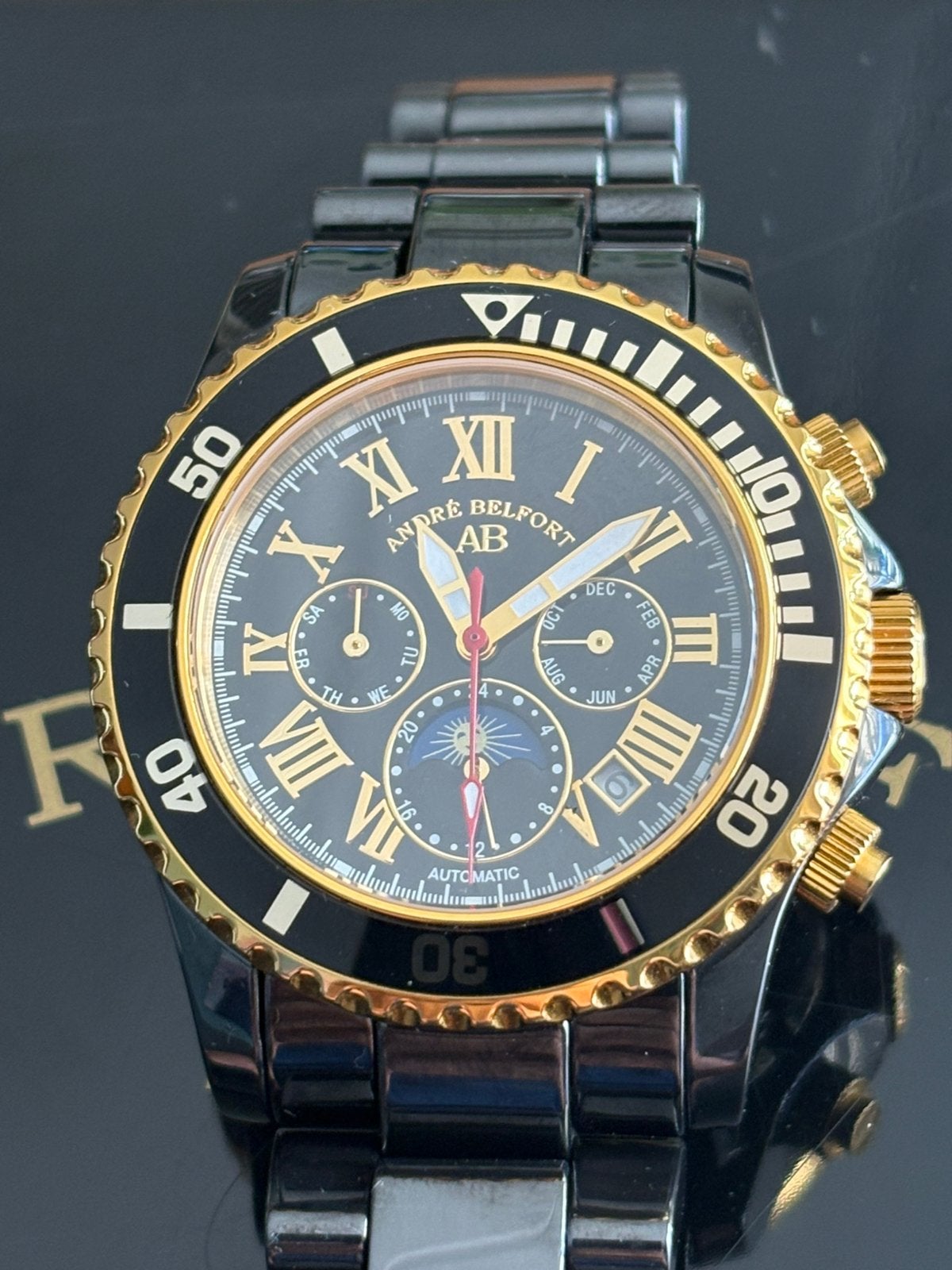 Andre Belfort Sirene automatic AB-7110 Keramiek met Goud, Ophalen of Verzenden, Zo goed als nieuw, Overige merken