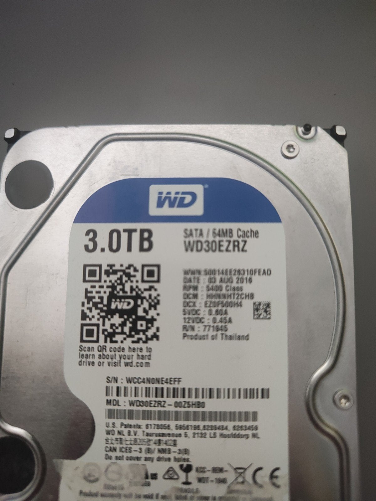 WD 3.0TB SATA Harde Schijf - WD30EZRZ, Intern, Gebruikt, Server, Ophalen of Verzenden