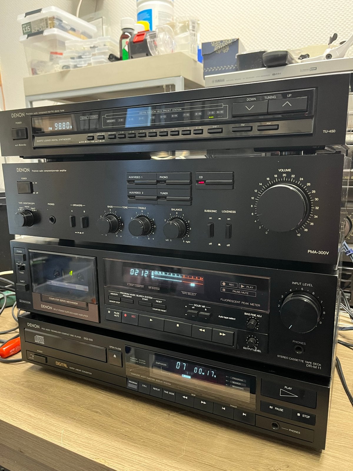 Denon Hifi Set: Versterker, Tuner, Cassettedeck, CD-speler, Ophalen, Gebruikt, Cassettedeck, Denon
