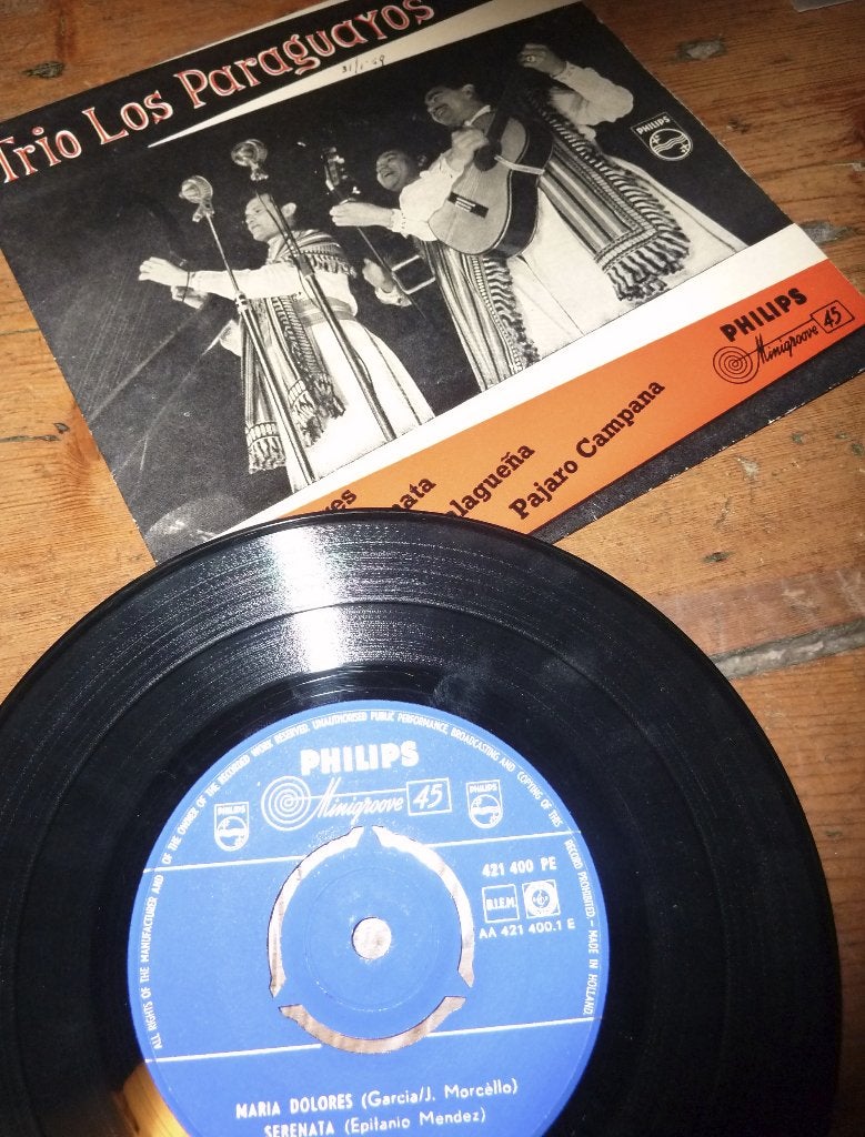 EP TRIO LOS PARAGUAYOS maria dolores serenata 1958, EP, Ophalen of Verzenden, EP