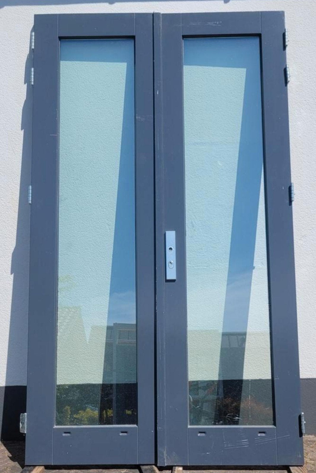 Hardhouten openslaande tuindeuren dubbele deuren Kegro, Ophalen, Gebruikt, Buitendeur, Glas