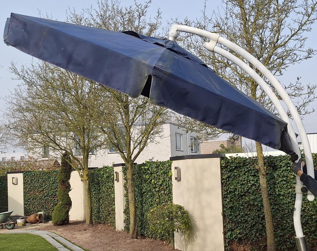 Grote Easy Sun zweefparasol van Sun Garden, Tuin en Terras, Parasols, Ophalen, Zweefparasol, 3 tot 4 meter, Verstelbaar