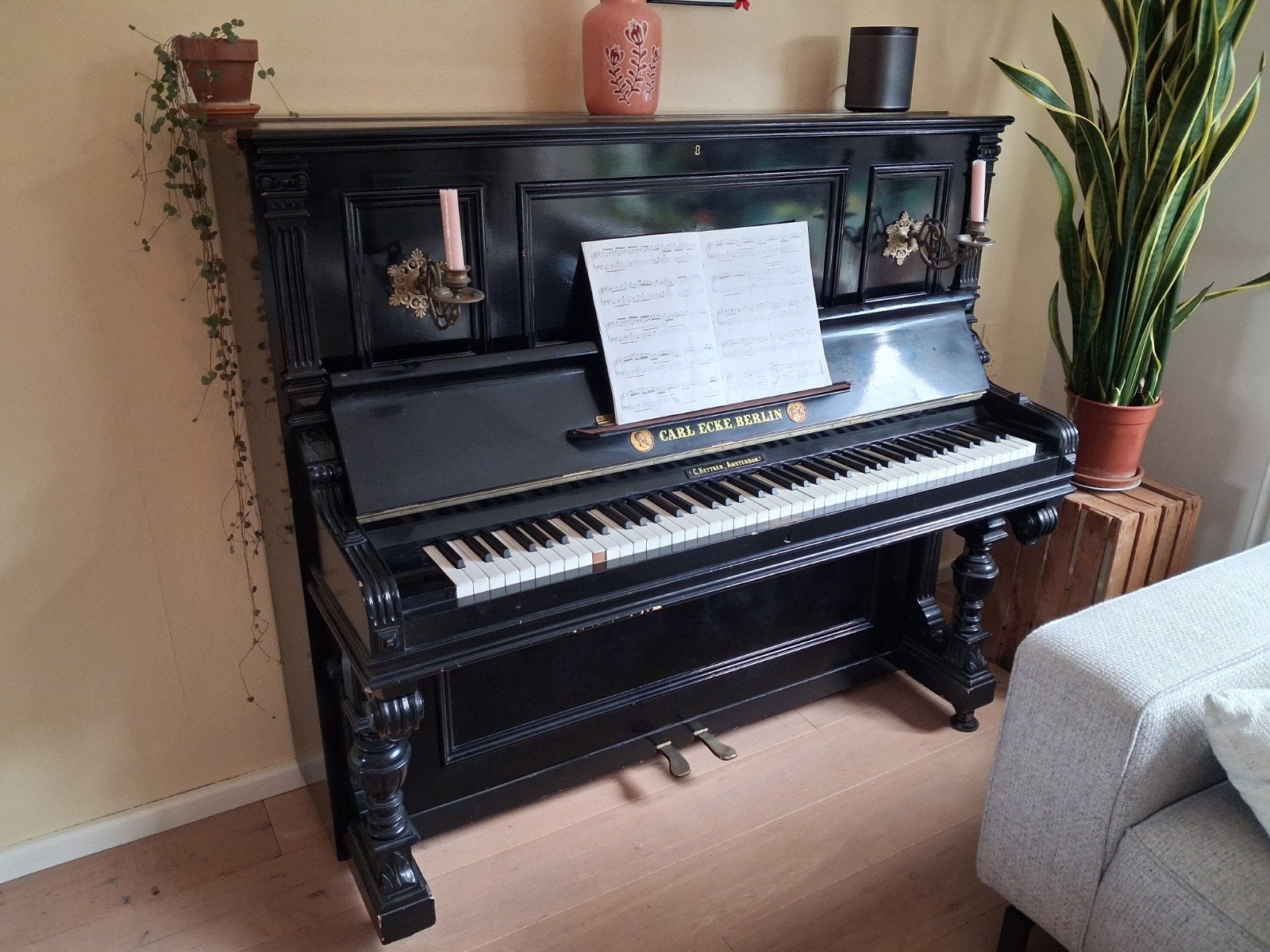 Carl Ecke Berlin Piano - gratis ophalen!, Ophalen, Gebruikt, Zwart, Piano