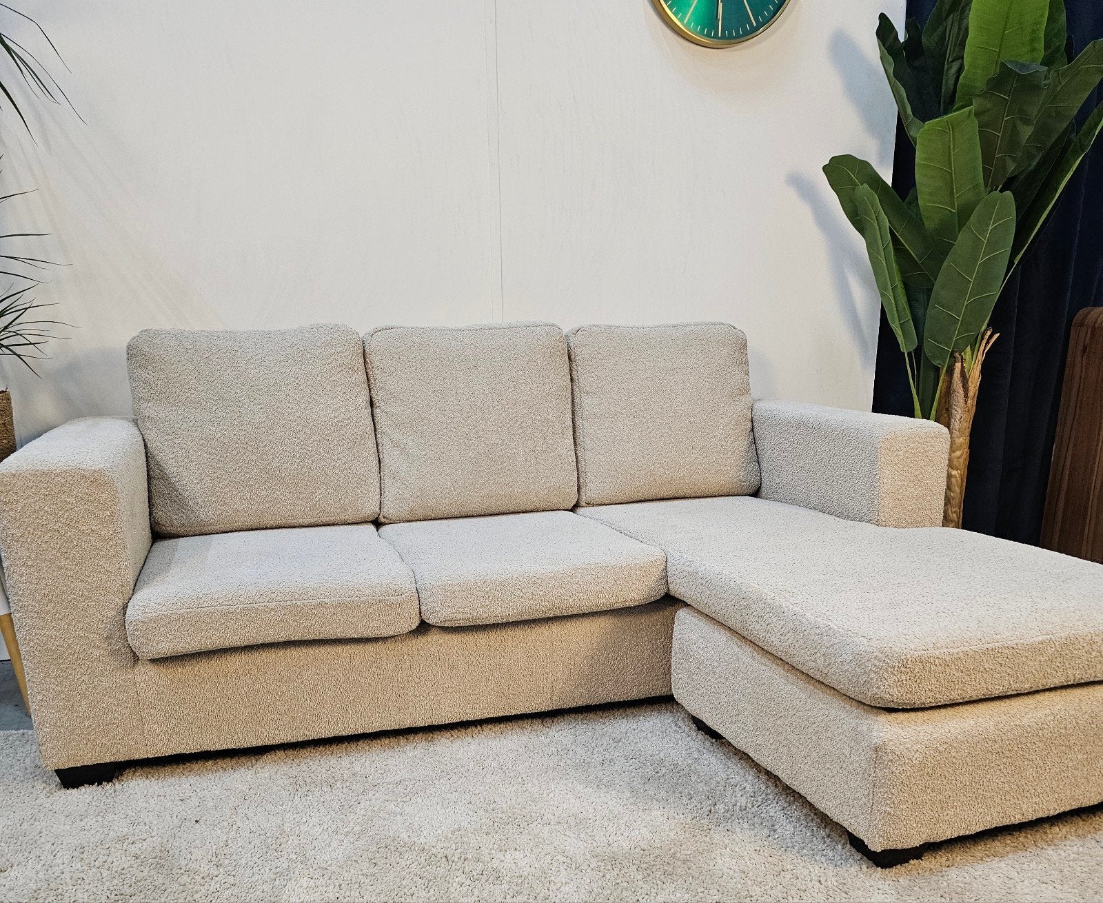 Teddy Stof Hoekbank Crème/Beige - Beide Hoeken Mogelijk, Ophalen of Verzenden, Tweelingenlaan 106, Stof, Nijhof Brothers Furniture