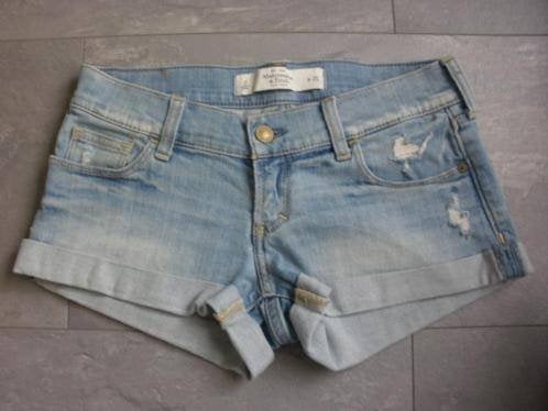 ABERCROMBIE & FITCH short met lage taille, maat 25 (qwe, Kort, Blauw, Ophalen of Verzenden, Zo goed als nieuw