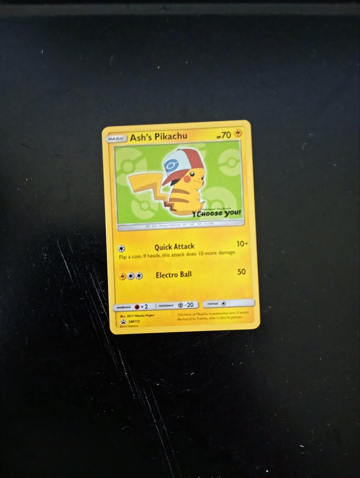 Pokemon Kaart Ash's Pikachu sm112, Ophalen of Verzenden, Zo goed als nieuw, Losse kaart