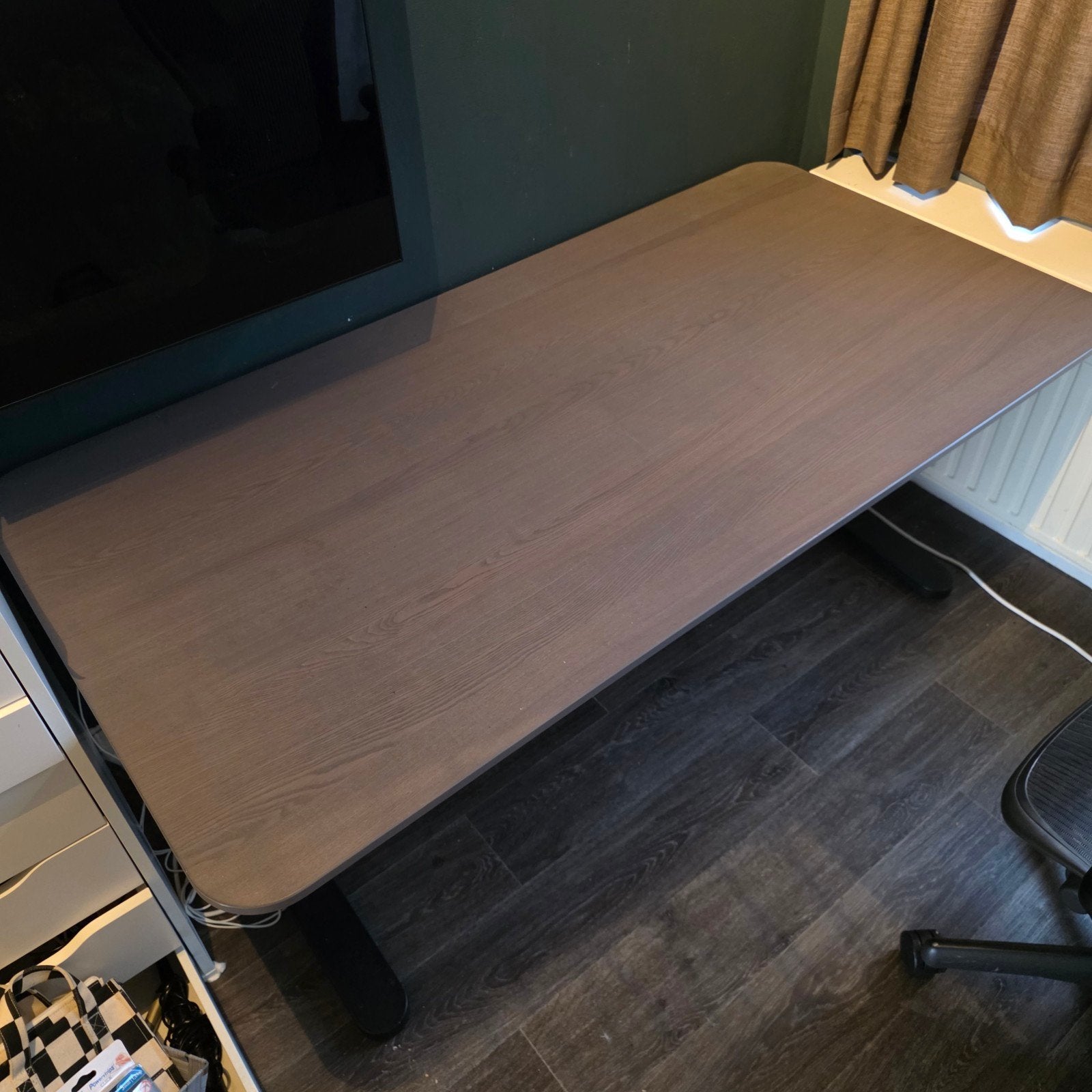 stevig Bureau Ikea 160 × 80, 160 cm, Metaal, Bruin, Ophalen of Verzenden