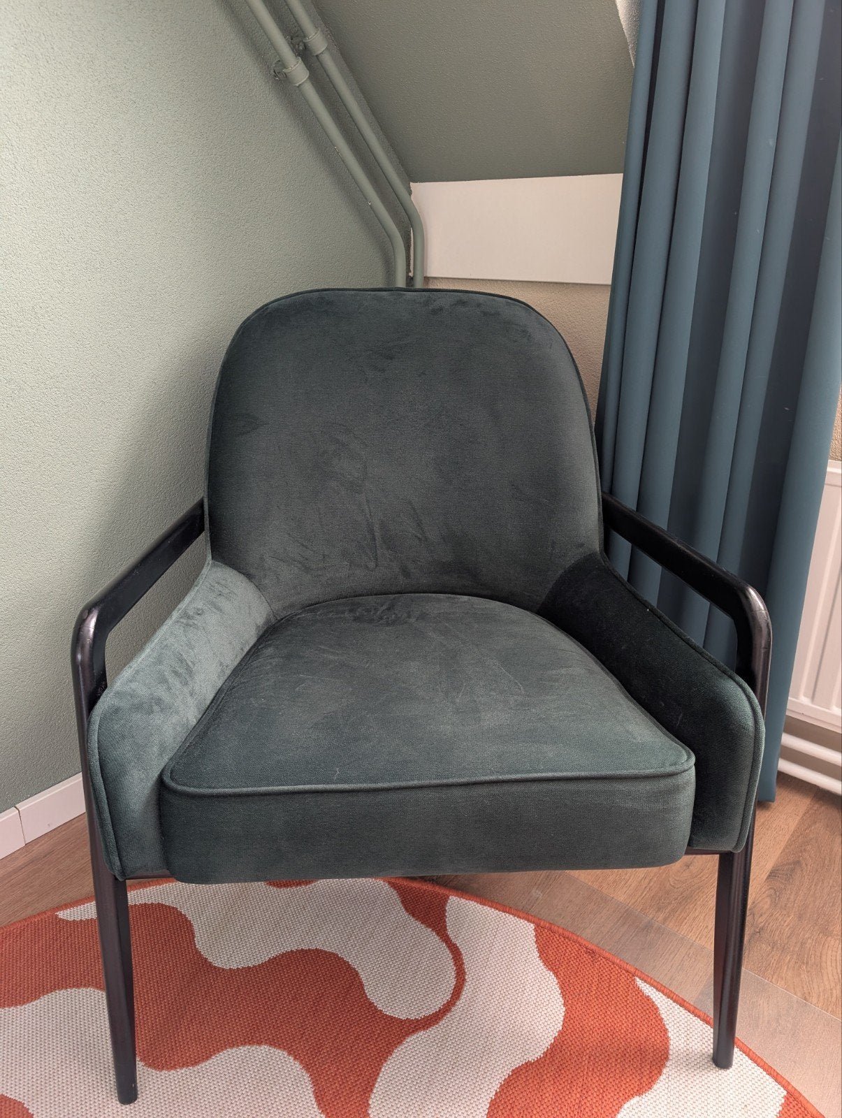 Groene fauteuil van Dutch Tribes (84x71x73 cm), Huis en Inrichting, Fauteuils, Ophalen, Gebruikt, 75 tot 100 cm, Stof