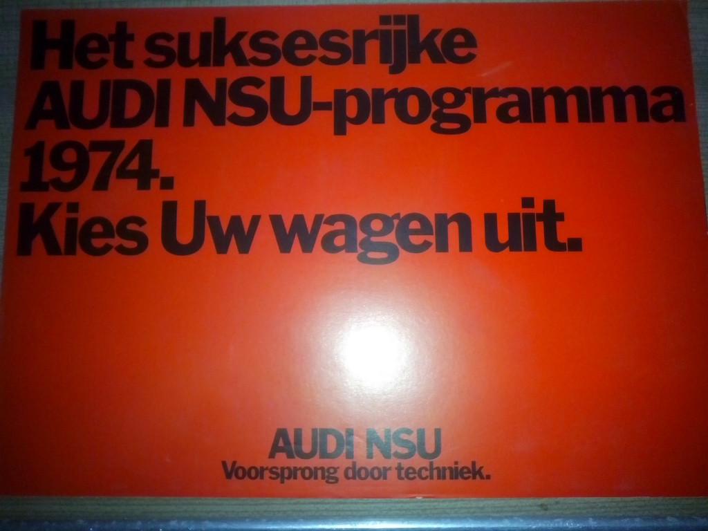 Audi NSU 80 GT 100 100 Coupé Ro 80 brochure folder 1973/1974, Ophalen of Verzenden, Zo goed als nieuw, Audi