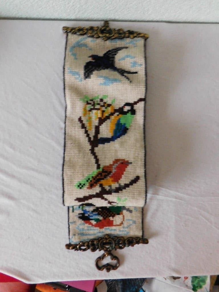 Vintage schellenkoord met vogels, o.a. zwaluw, koolmees, roo, Verzamelen, Ophalen of Verzenden, Huis en Inrichting