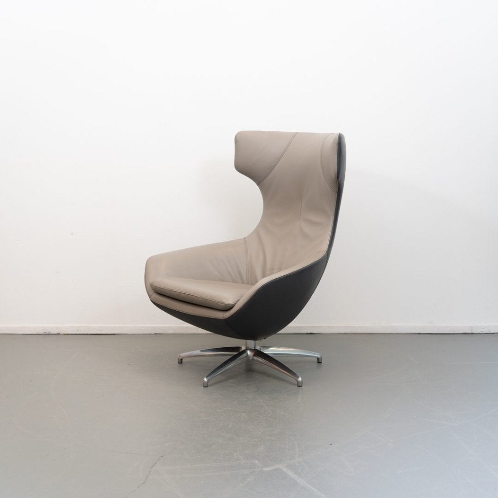 Leolux Caruzzo Plus Fauteuil Grijs/Lever Leer, Huis en Inrichting, Niet ingevuld, Zo goed als nieuw, Niet ingevuld, Niet ingevuld