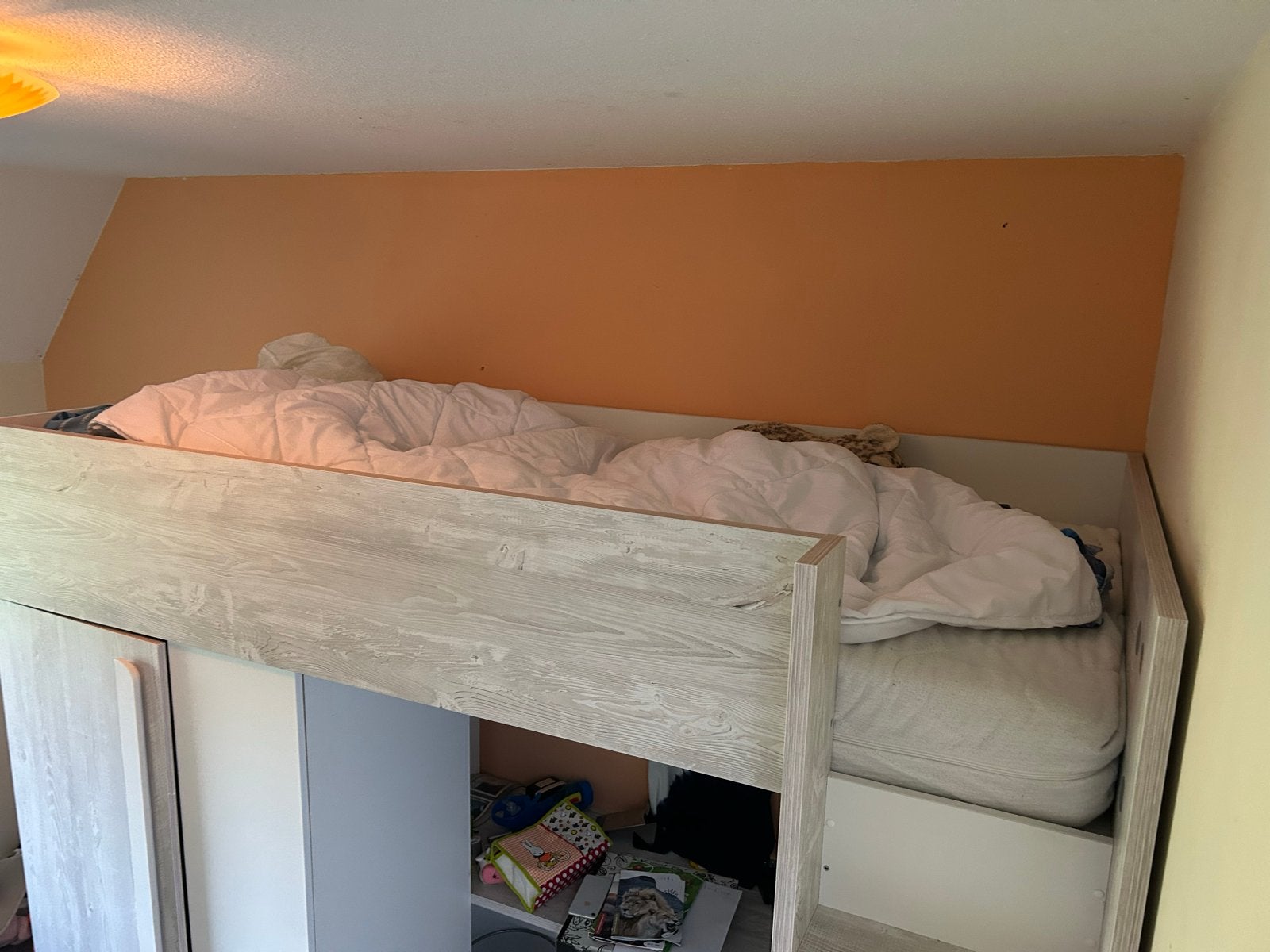 Mooie nette hoogslaper met bureau en kledingkast, Gebruikt, Hoogslaper, Eenpersoons, Ophalen of Verzenden
