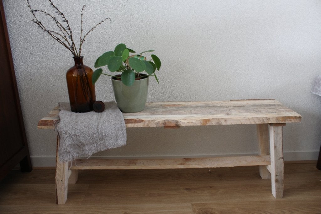 Houtenbankje 80x24x34, Huis en Inrichting, Krukjes, Ophalen, Nieuw, Hout