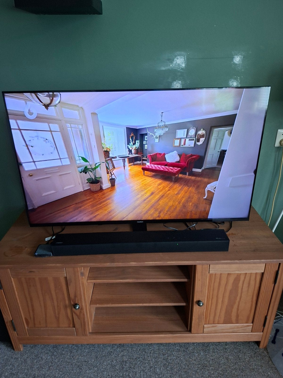 Medion 4K Qled Google tv 50 inch, Audio, Tv en Foto, 50 Hz, Zo goed als nieuw, 100 cm of meer, Ophalen