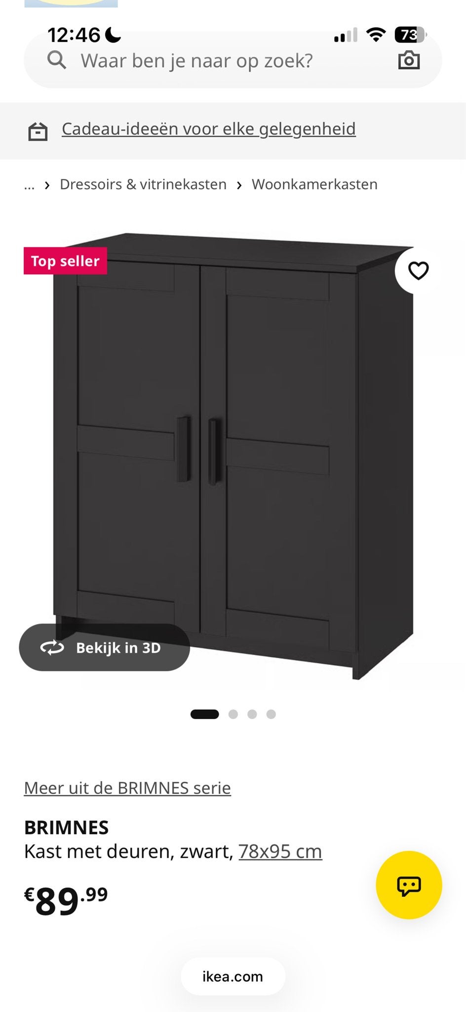 IKEA BRIMNES Kast met deuren, Ophalen, Zo goed als nieuw